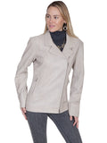 Scully Long Motorcycle Jacket in Cream Lamb L731 - Saratoga Saddlery & International Boutiques