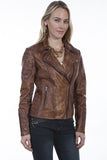 Scully Womens Distressed Sanded Leather Jacket in Brown - Saratoga Saddlery & International Boutiques