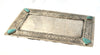 J. Alexander Handmade Rustic Silver Large Stamped Tray with Turquoise - Saratoga Saddlery & International Boutiques