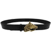 Lilo Leather Horse Head Brass Black Belt 131165