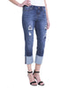 Liverpool Jeans Morgan Wide Cuff Crop Capri in Chapman Wash - Saratoga Saddlery & International Boutiques