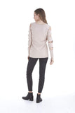 Love Token Gabby Ladder Sleeve Sweater in Oatmeal - Saratoga Saddlery & International Boutiques