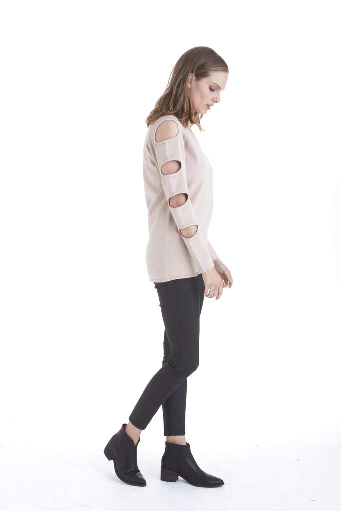 Love Token Gabby Ladder Sleeve Sweater in Oatmeal