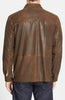 MISSANI LE COLLEZIONI Classic Fit Military Shirt Leather Jacket 331810 SS22 - Saratoga Saddlery & International Boutiques