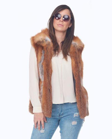 Gimo's 5N350 Women's Shearling and Fur Jacket in Grey - ON SALE!