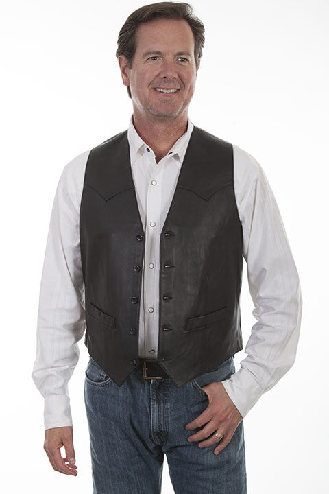 Scully Men's Lambskin Vest - Black - Saratoga Saddlery & International Boutiques