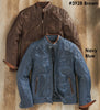 Missani Men's Leather Vintage Wash Jacket in Blue 392834 SS22 - Saratoga Saddlery & International Boutiques