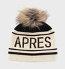 Mitchie's Beige Apres Ski Knitted Hat w/ Fox Pom HTAN41 FW22 - Saratoga Saddlery & International Boutiques