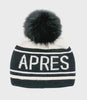 Mitchie's Black & White Apres Ski Knitted Hat w/ Fox Pom HTAN41 FW22 - Saratoga Saddlery & International Boutiques