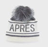 Mitchie's Grey & White Apres Ski Knitted Hat w/ Fox Pom HTAN41 FW22 - Saratoga Saddlery & International Boutiques