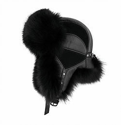Mitchie's Leather Trooper Hat with Fox Fur - Saratoga Saddlery & International Boutiques