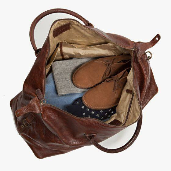 Moore & Giles Benedict Weekend Bag in American Bison - Saratoga Saddlery & International Boutiques