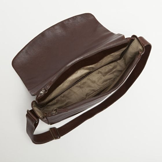 Moore & Giles Sackett Messenger Bag in American Bison - Saratoga Saddlery & International Boutiques