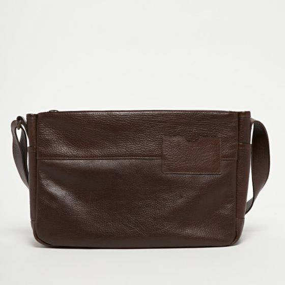 Moore & Giles Sackett Messenger Bag in American Bison - Saratoga Saddlery & International Boutiques