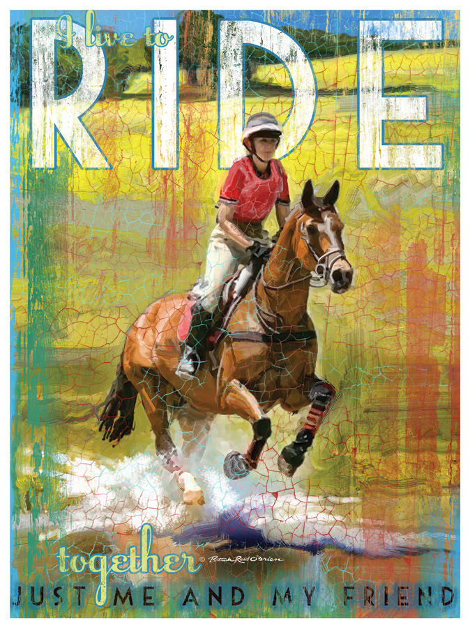 My Town Art Lithograph 12 x 16 - LIVE TO RIDE - Saratoga Saddlery & International Boutiques