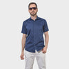 7 Downie Men's Dress Shirt in Solid Navy