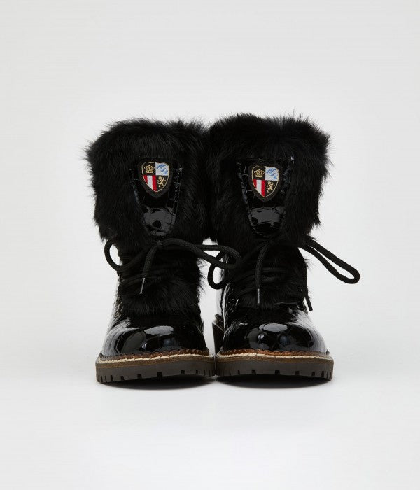 International Boot Winter Boutiques Black Rabbit Ankle 1915450 & Croco FW23 Saddlery Black NIS Saratoga –