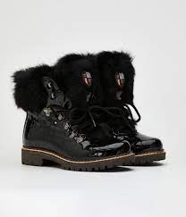 NIS Croco Black / Black Rabbit Ankle Winter Boot 1915450/1 - Saratoga Saddlery & International Boutiques