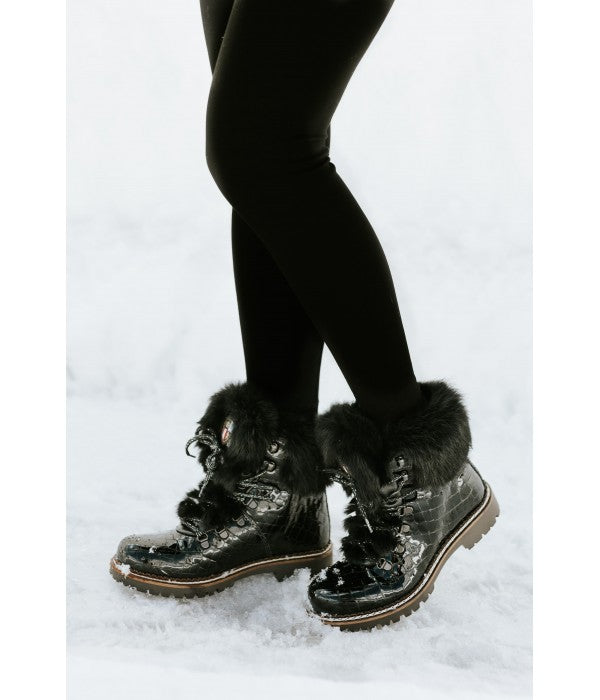 NIS Black Croco Black Rabbit Ankle Winter Boot 1915450 FW23 – Saratoga  Saddlery & International Boutiques