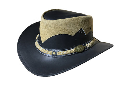 Kangaroo Leather Hat - Dark Brown Outback Survival gear