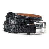 Australian Hornback Crocodile Leather Belt in Black - Saratoga Saddlery & International Boutiques