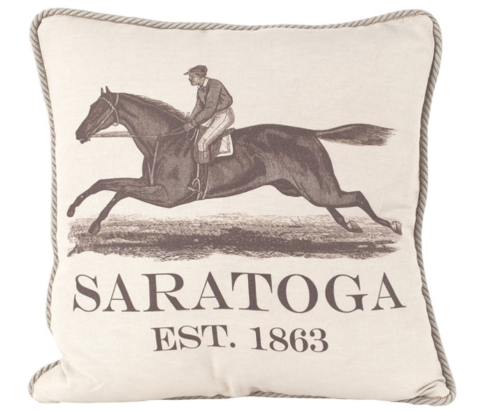 Ox Bow Saratoga Sunbrella Corded Pillow in Red Made in the USA - Saratoga Saddlery & International Boutiques
