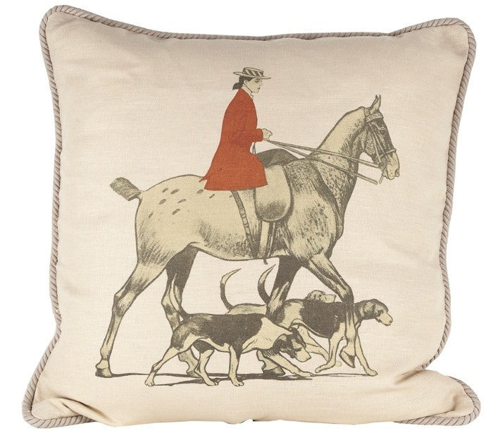 Ox Bow Pillow Decor Horse and Hound Down Filled Pillow - Saratoga Saddlery & International Boutiques