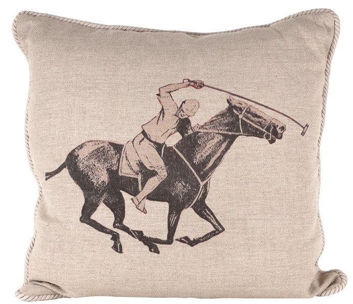 Ox Bow Decor Polo Player Down Throw Pillow