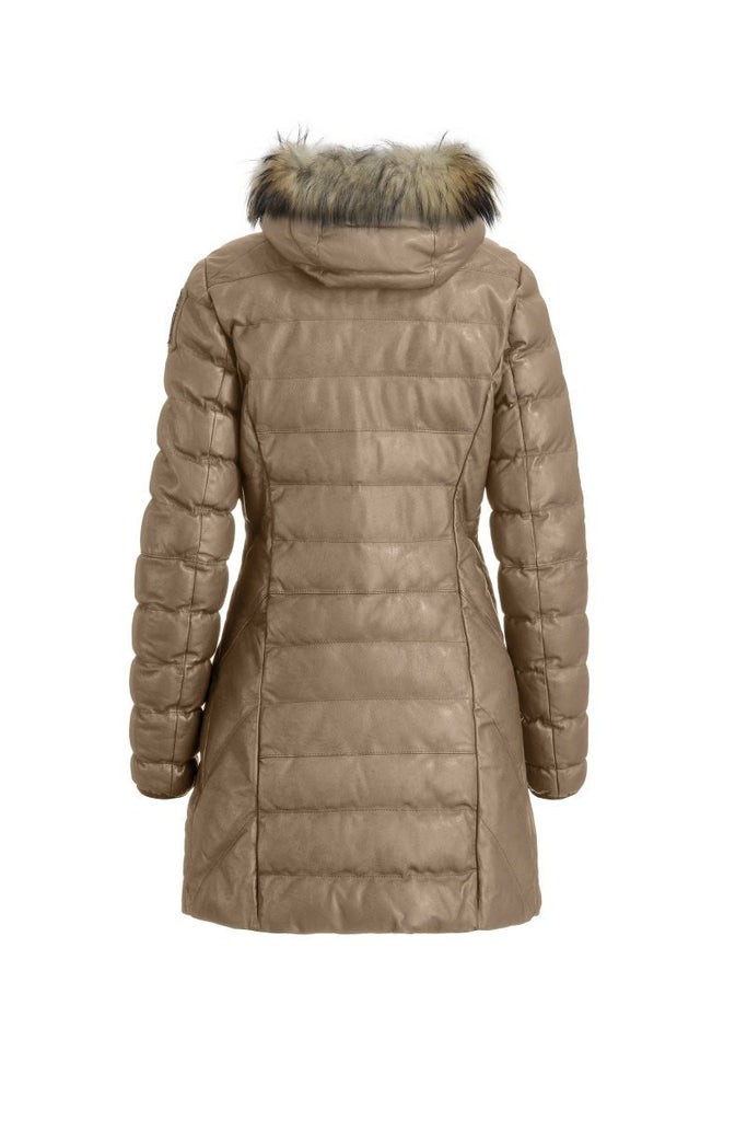 Parajumpers Women's Demi Leather Coat in Cappuccino