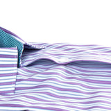 Park West Men's Stradler Satin Stripe Dress Shirt in Purple - Saratoga Saddlery & International Boutiques