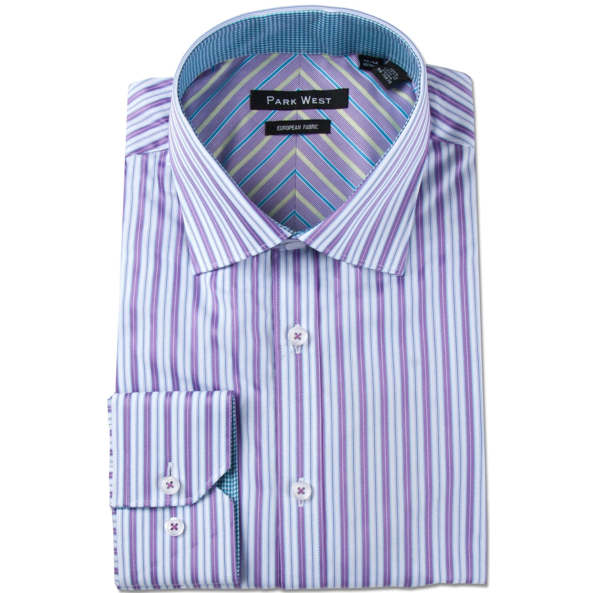 Men's purple best sale striped dress shirt