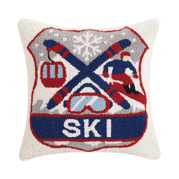 Pillow Ski Badge Hook Ski Lodge Home Decor - Saratoga Saddlery & International Boutiques