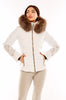 M. Miller Women's Keirsten White Stretch Paneled down Jacket W/ Fur Trim - Saratoga Saddlery & International Boutiques