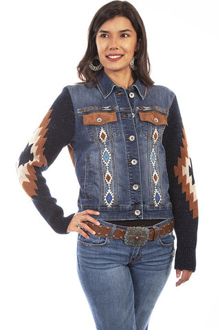 Aztec Womens Jeans Denim Jacket Shacket