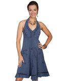 Scully Cantina Halter Dress in Blue - Saratoga Saddlery & International Boutiques