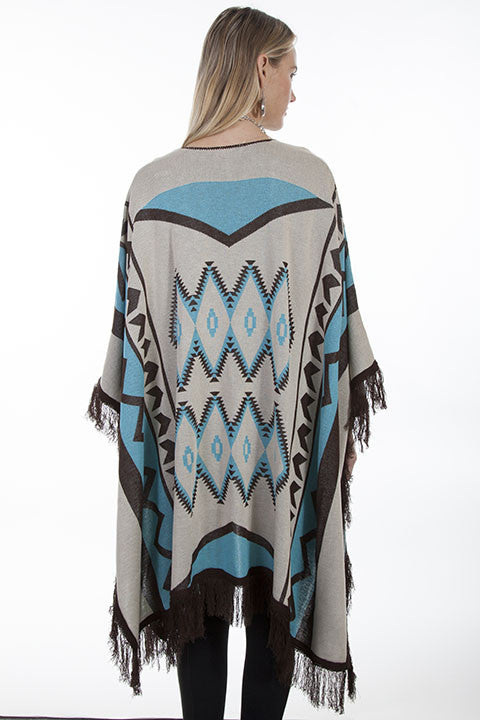 Scully Sweater Wrap with Fringe in Multi - Saratoga Saddlery & International Boutiques