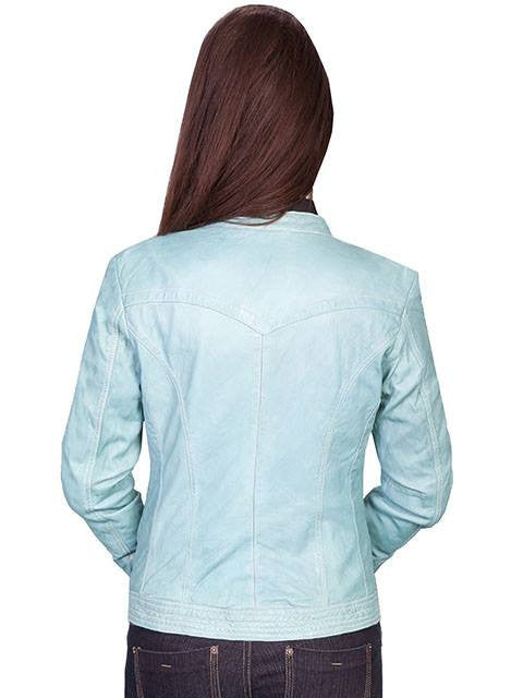 Scully Women's Lamb Leather Jacket in River Blue - Saratoga Saddlery & International Boutiques