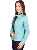 Scully Women's Lamb Leather Jacket in River Blue - Saratoga Saddlery & International Boutiques