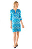 Gretchen Scott Split Neck Dress Haveli in Turquoise - Saratoga Saddlery & International Boutiques