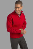 St. Croix Collections Men's Double Lock Zip Mock Sweater in Red - Saratoga Saddlery & International Boutiques