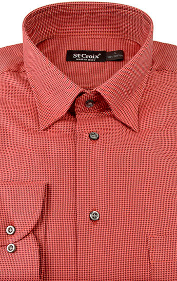 St Croix Men's Button Down Shirt in Red - Saratoga Saddlery & International Boutiques