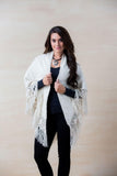 Simply Natural Triangle Shawl in Ivory - Saratoga Saddlery & International Boutiques
