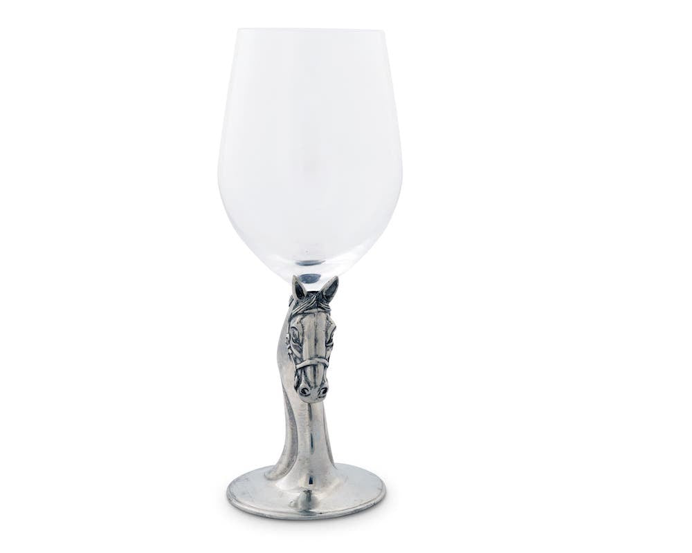 Vagabond House Horse Head Wine Glass H444EQ - Saratoga Saddlery & International Boutiques