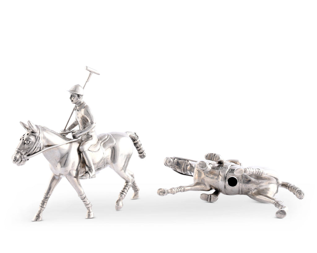 Polo Player Luxury-Grade Pewter Salt & Pepper - Saratoga Saddlery & International Boutiques