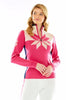 M.Miller Neige Snowflake Extra Fine Half Zip Fuchsia ON SALE - Saratoga Saddlery & International Boutiques