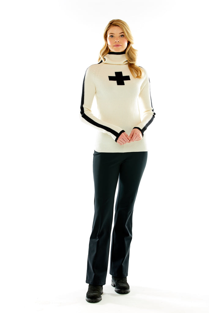 M.Miller Merina White Swiss Cross Turtleneck Merino Wool WL6-WHITEWL FW22 - Saratoga Saddlery & International Boutiques