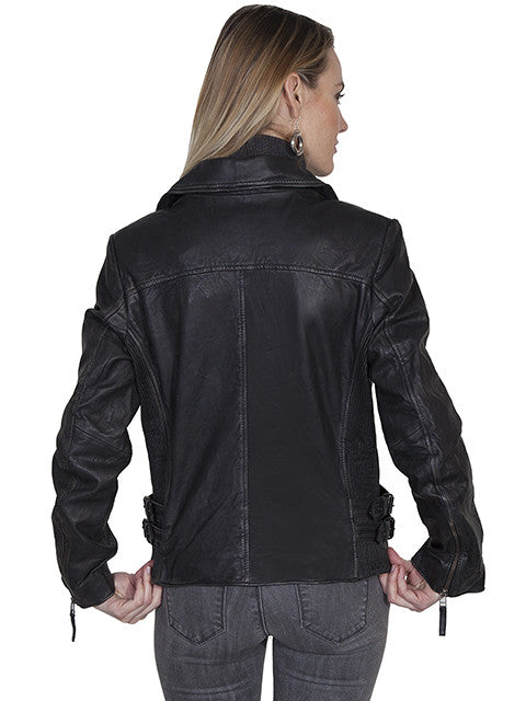 Scully Women's Leather Motorcycle Jacket - Black - Saratoga Saddlery & International Boutiques