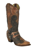 Corral Women's Brown Chocolate Collar Studded Harness Boot A3073 - Saratoga Saddlery & International Boutiques