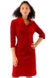 Gretchen Scott Ruffneck Dress Velvet DRRNSV RED FW20 - Saratoga Saddlery & International Boutiques