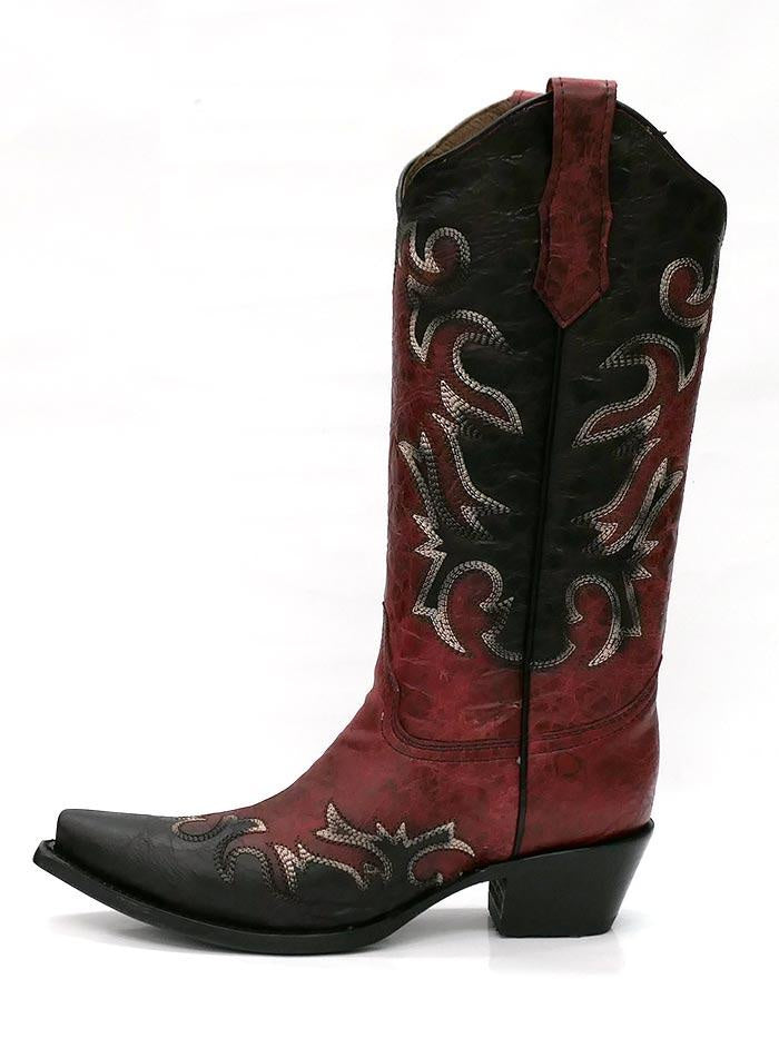 Corral Women's L5679 Red Black Cowboy Boot - Saratoga Saddlery & International Boutiques